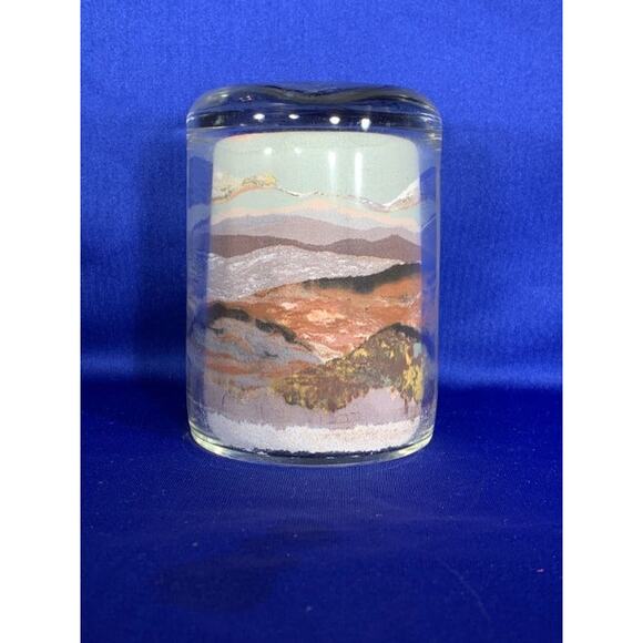 Vintage Sand Painting Art Jar Landscape Design Souvenir - Picture 2 of 7